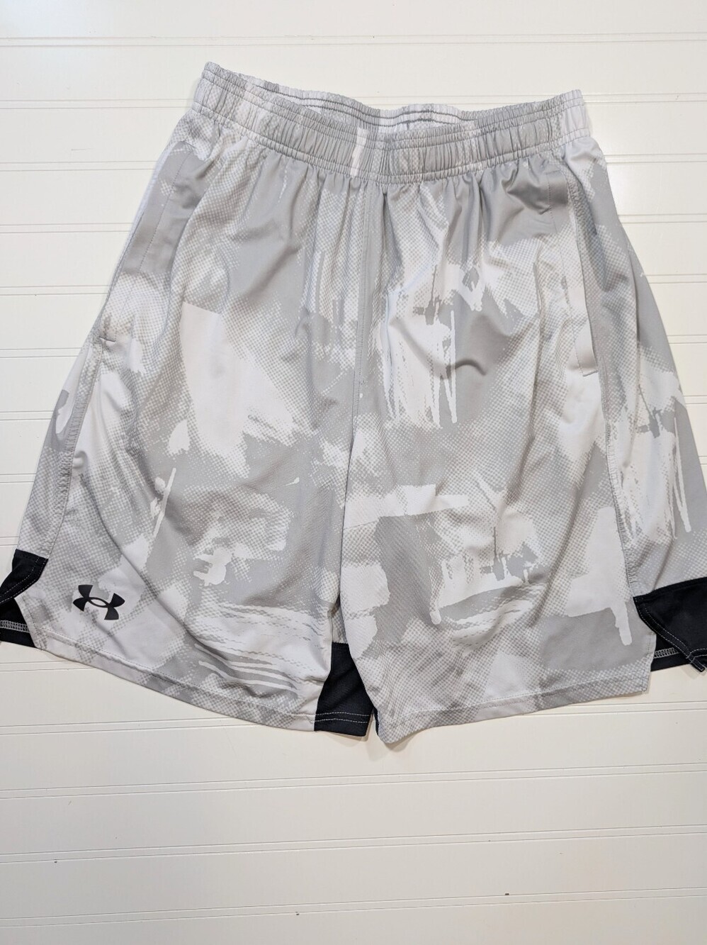 Under Armour Gray Printed Loose Fit Athletic Shorts